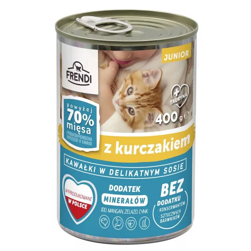 Konservuotas kačių maistas Frendi junior su vištiena 400 g