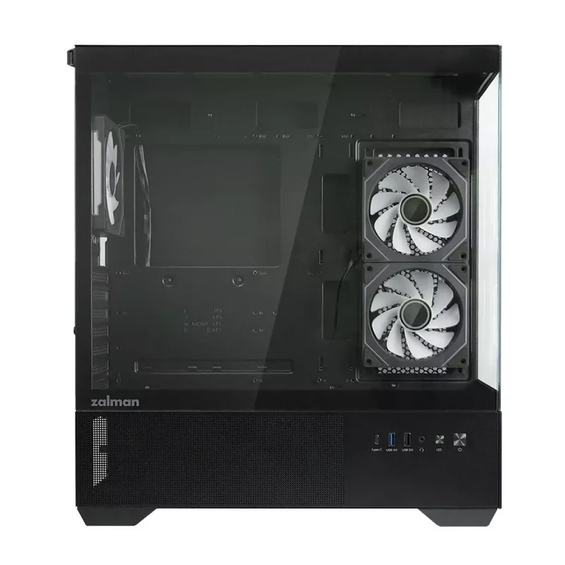 PC korpusas CHRONIX V2 Mid Tower ARGB ventiliatorius x3 juodas