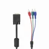 VGA į 3×RCA kabelis SBOX VGA-1022 M/M 2 m, VGA kištukas į tris RCA kompozitinius, 2 metrų ilgis