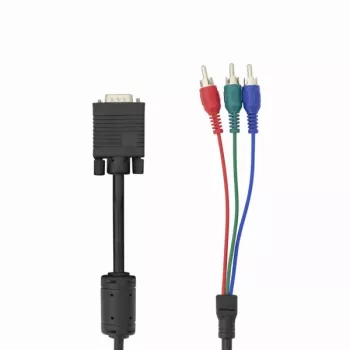 VGA į 3×RCA kabelis SBOX VGA-1022 M/M 2 m, VGA kištukas į tris RCA kompozitinius, 2 metrų ilgis