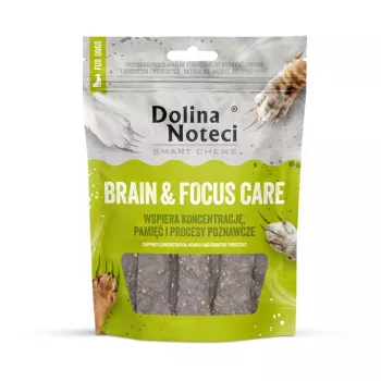 Papildomo ėdalo skanėstai šunims Dolina Noteci Smart Chews Brain & Focus Care, pakuotėje 7 vnt. — kognityvinė parama šunims