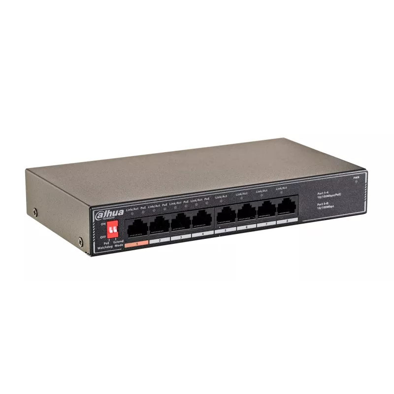 Dahua Technology PoE SF1008LP Nevaldomas L2 Fast Ethernet (10/100) Maitinimas per Ethernet (PoE) Juodas