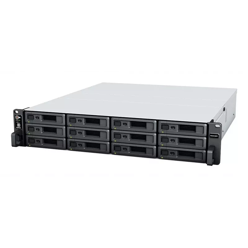 Synology RackStation RS2423+ NAS/saugojimo serveris stelaže (2U) Ryzen Embedded V1780B 8 GB DDR4 0 TB DiskStation Manager juoda, pilka