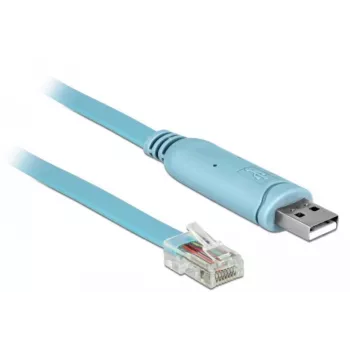 DeLOCK adapteris USB 2.0 Type-A kištukas į nuoseklųjį RS-232 RJ45 kištuką 2m mėlynas