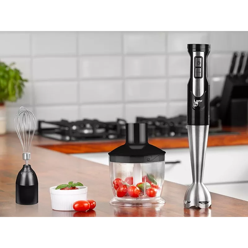Rankinė panardinamoji trintuvė LAFE BRK-003A, 800 W, juoda/sidabrinė, nerūdijančio plieno peilis, 0,6 L dubuo, 0,5 L ąsotis