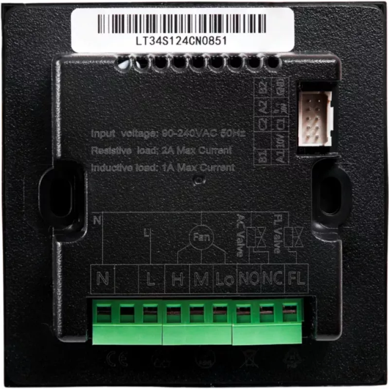 Išmanusis ŠVOK termostatas „Shelly LinkedGo Juoda“ – skaitmeninis, Wi‑Fi (802.11b/g/n), 87×87×35 mm