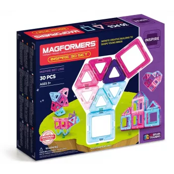 Magnetinis konstruktorius MAGFORMERS Inspire 30 vnt. — magnetinės plytelės ir geometrinės formos kūrybiškam statymui