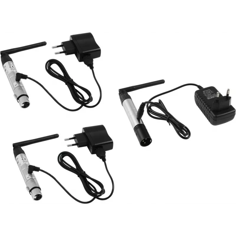 Apšvietimo DMX belaidis rinkinys EUROLITE QuickDMX Set Sender 1x + Receiver 2x (modelis 20000027)