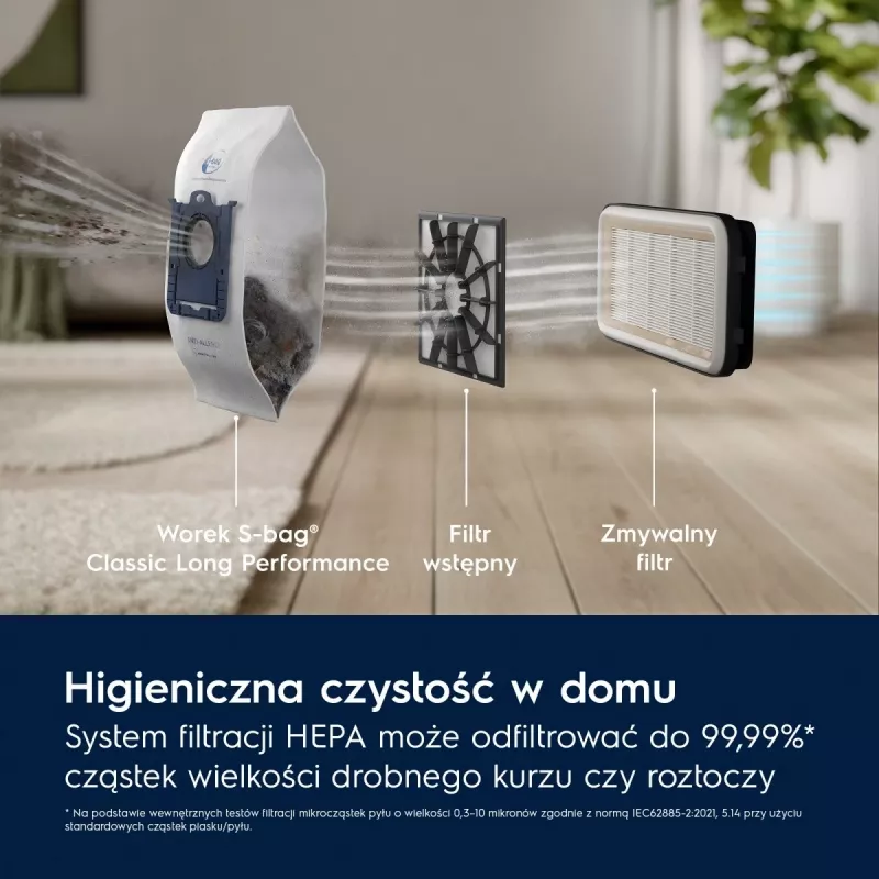 Būgninis dulkių siurblys Electrolux EB31C1DB 750 W, 3 l dulkių maišelis, HEPA filtras, teleskopinis plieninis vamzdis