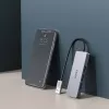 USB šakotuvas Aukey CB-H36 — 4 prievadų USB 3.2 Gen 1 Type-A, prieglobos USB 2.0, 5000 Mbit/s, aliuminis sidabrinis