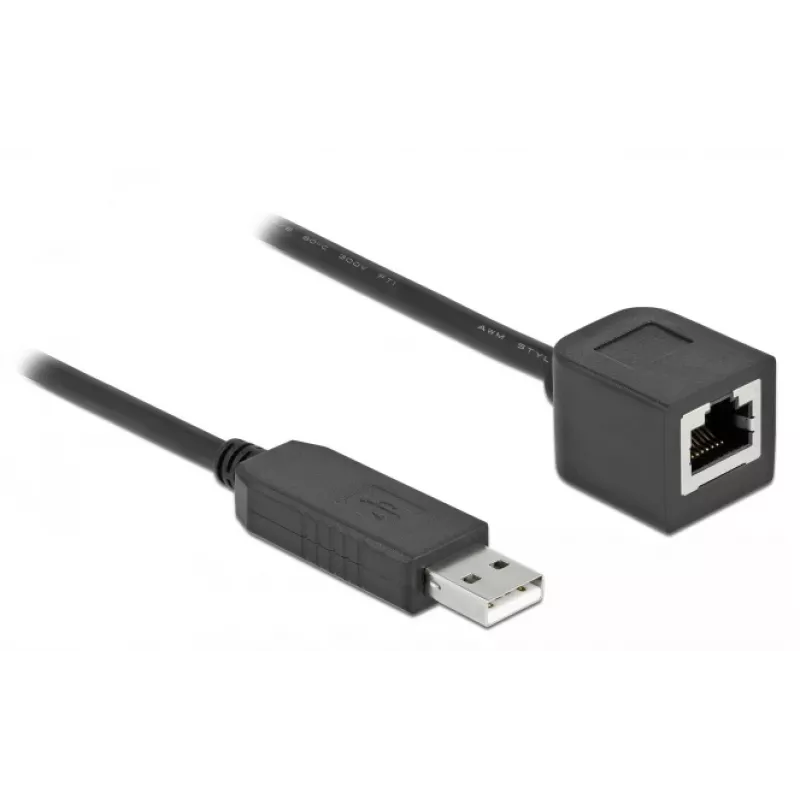 Nuosekliojo ryšio laidas DeLOCK 64163 USB 2.0 Type-A į RS-232 RJ45 50 cm juodas