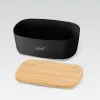 „Breadbox Maestro MR-1776-Juoda“ stalviršio duonos dėžė, plastikinis korpusas su mediniu dangčiu, 345×235×130 mm