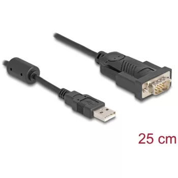 DeLOCK adapteris USB 2.0 Type-A į RS-232 nuoseklųjį prievadą D-Sub 9 kontaktų kištukas 0,25 m