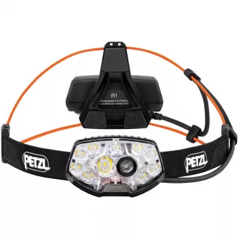 Galvos žibintuvėlis Petzl NAO RL juoda oranžinė LED 1500 lm USB