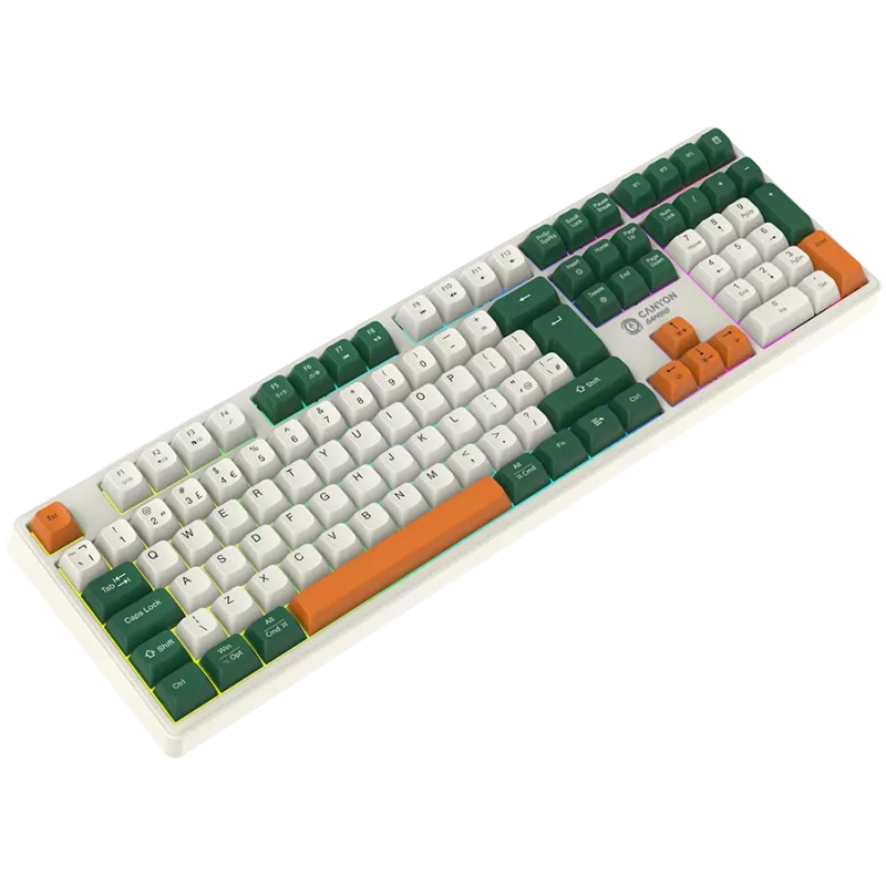 Mechaninė belaidė klaviatūra CANYON Shadder GKW-11 RGB White