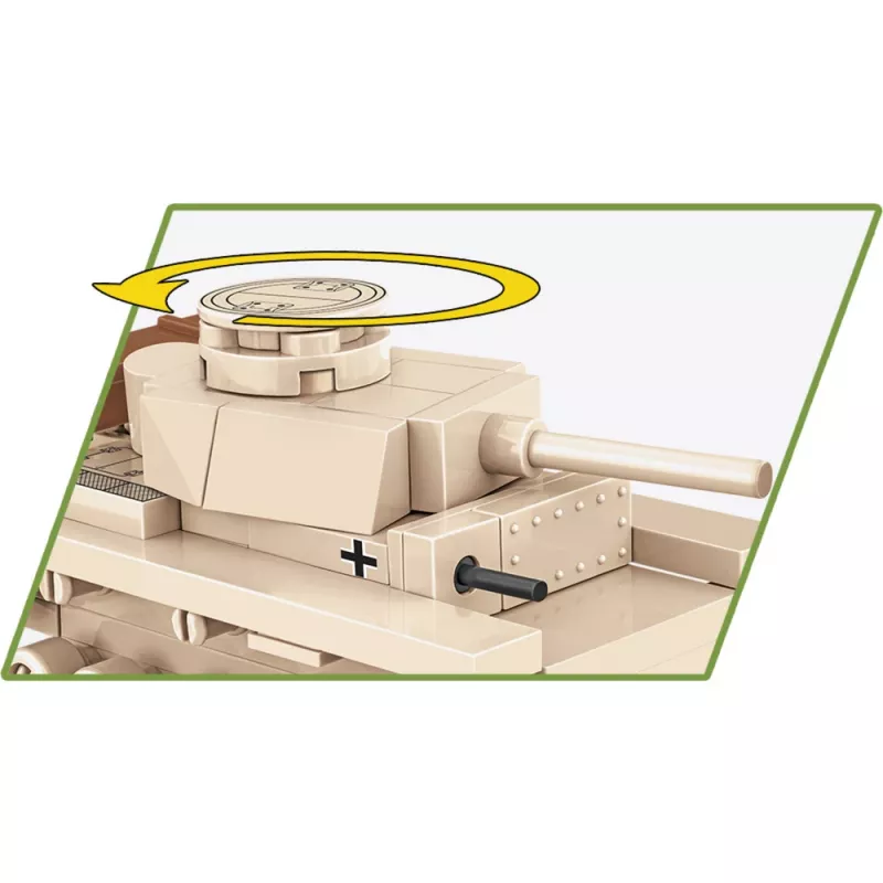 Statybinis rinkinys Cobi Panzer III Ausf.L — 103 vnt., rekomenduojamas amžius 6+, smėlio spalvos