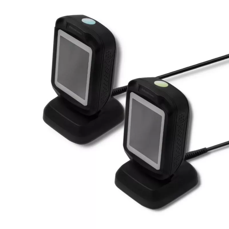 Fiksuotas 1D/2D brūkšninių kodų skaitytuvas QOLTEC 50864, LED jutiklis, USB laidinis, juodas, 145×85×80 mm