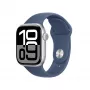 Apple Watch S10 Aluminium Cellular 42mm Sidabrinis (Sport bracelet denim) S/M