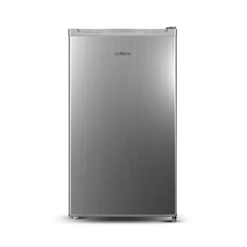 Goddess šaldytuvas | GODRSE085GS8SSE | E energinio efektyvumo klasė | Pastatomas atskirai | Larder | Aukštis 85 cm | Šaldytuvo naudingoji talpa 90 L | 39 dB | Sidabrinis