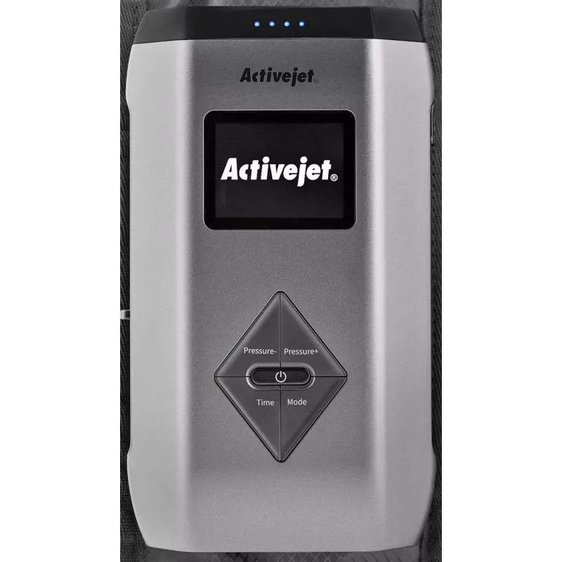 Limfodrenažinis kojų kompresinis masažuoklis ActiveJet ACM-PLUS-A1 L — baterija 25 W, įmontuota baterija, 380×1020×60 mm, juodas