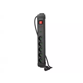 Maitinimo lizdas LANBERG SP1 1,5 m — 5x PL lizdai, juodas