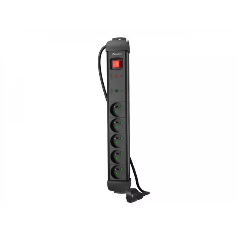 Maitinimo lizdas LANBERG SP1 1,5 m — 5x PL lizdai, juodas