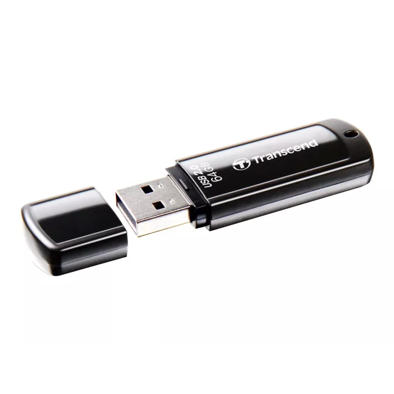 USB atmintinė Transcend JetFlash 350 64GB, USB 2.0, juoda