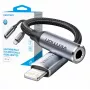Garso adapteris Vention Lightning į 3,5 mm BMBHA, laidinis Lightning į 3,5 mm adapteris su 0,1 m kabeliu, pilkas
