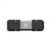 USB atmintukas Silicon Power 256 GB USB Type-A / USB Type-C, aliuminis-guminis dangtelis