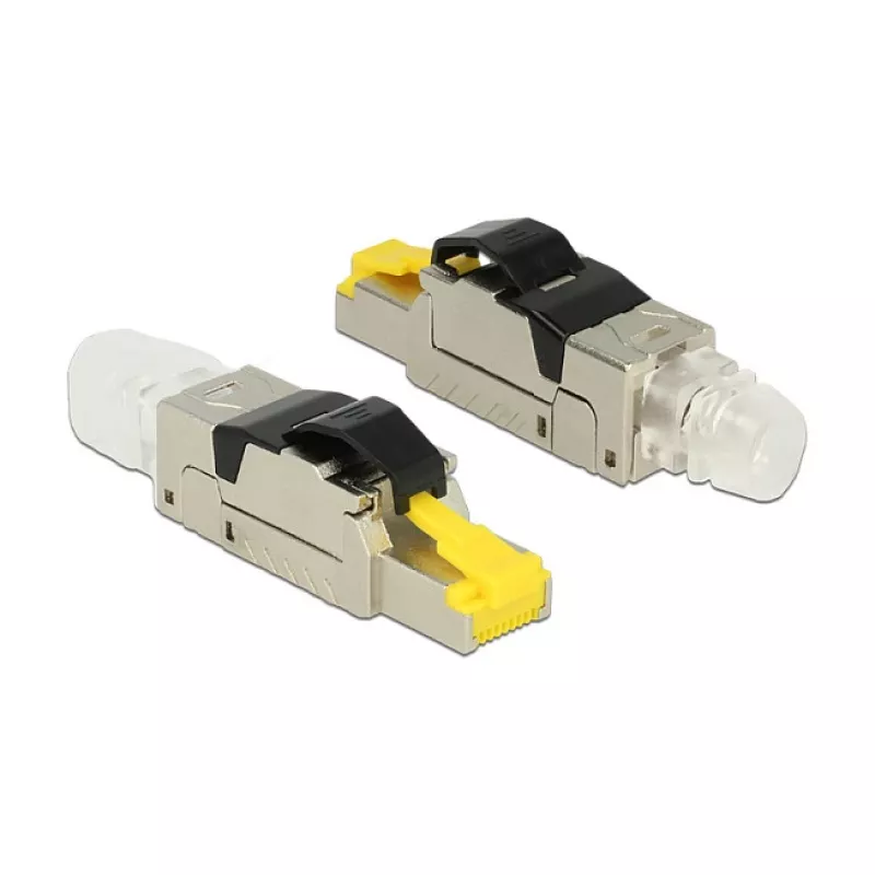 Laido jungtis RJ45 DeLOCK 86485 Juoda Sidabrinė Skaidri Geltona