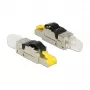 Laido jungtis RJ45 DeLOCK 86485 Juoda Sidabrinė Skaidri Geltona