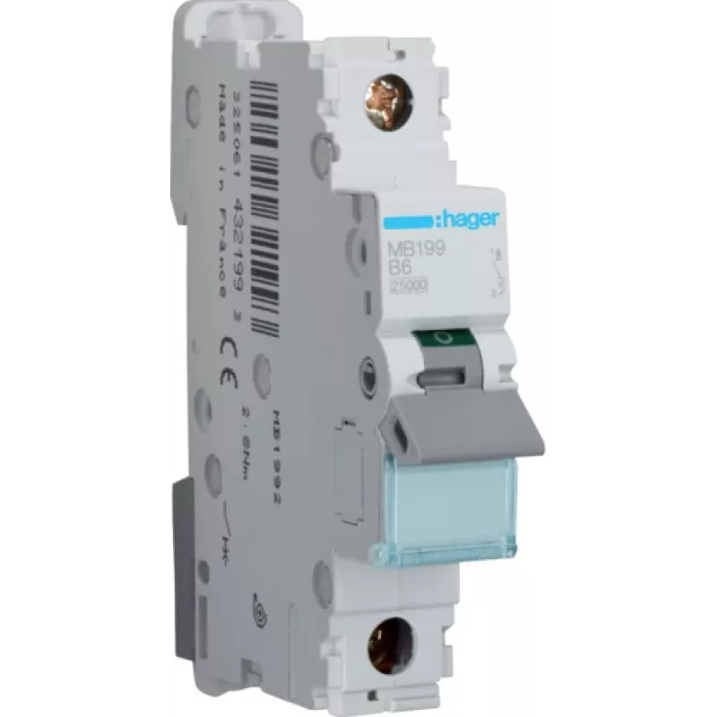 Hager MB199 B tipo 1P 1 modulio(-ių) grandinės pertraukiklis (MB199)