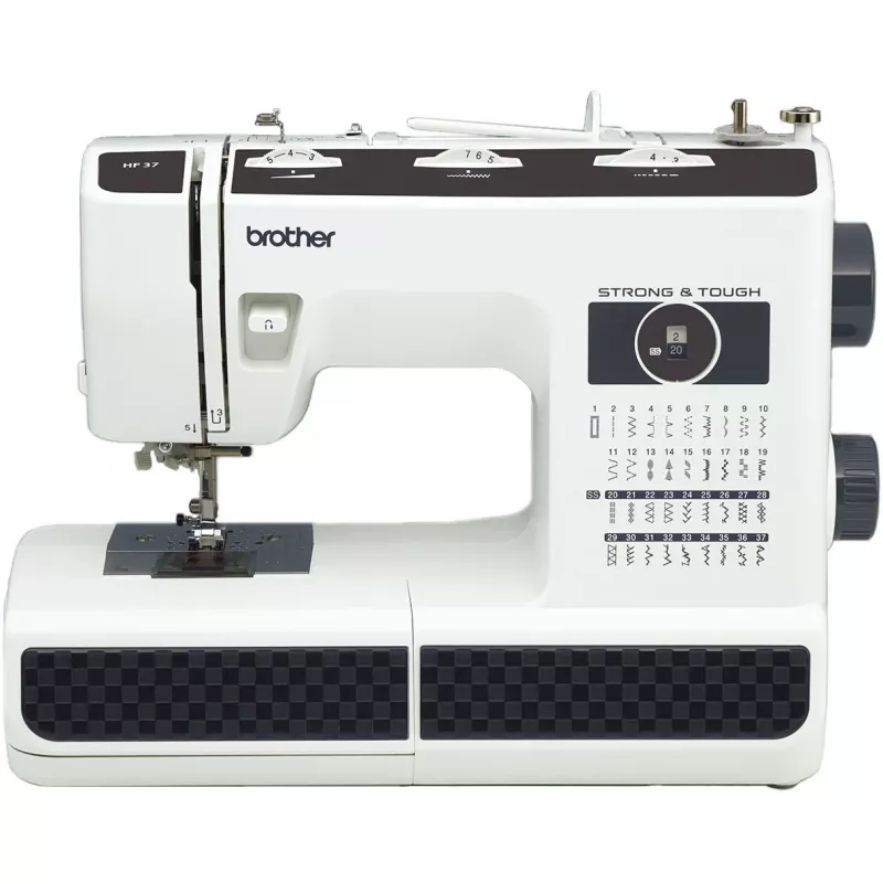 Pusiau automatinė siuvimo mašina Brother HF37 elektromechaninė juoda balta