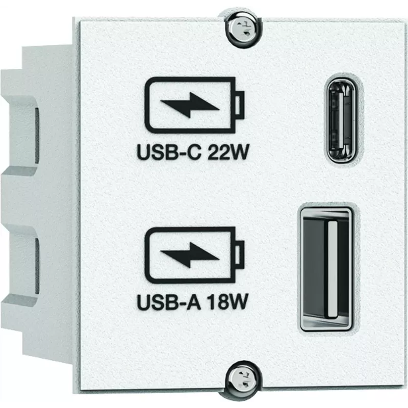 Kištukinis lizdas Bachmann 917.2271 su USB A ir USB C 22W išvestimi, kelių lizdų maitinimo ilgintuvas