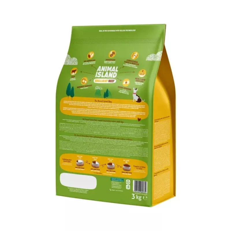 ANIMAL ISLAND Brilliant beef - sausas šunų maistas - 3kg