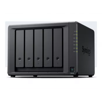 Diskų masyvas Synology DX525, stalinis išplėtimo įrenginys, 5 lizdai, skirtas 3,5 inch HDD/SSD, SATA, karštojo keitimo, juodas