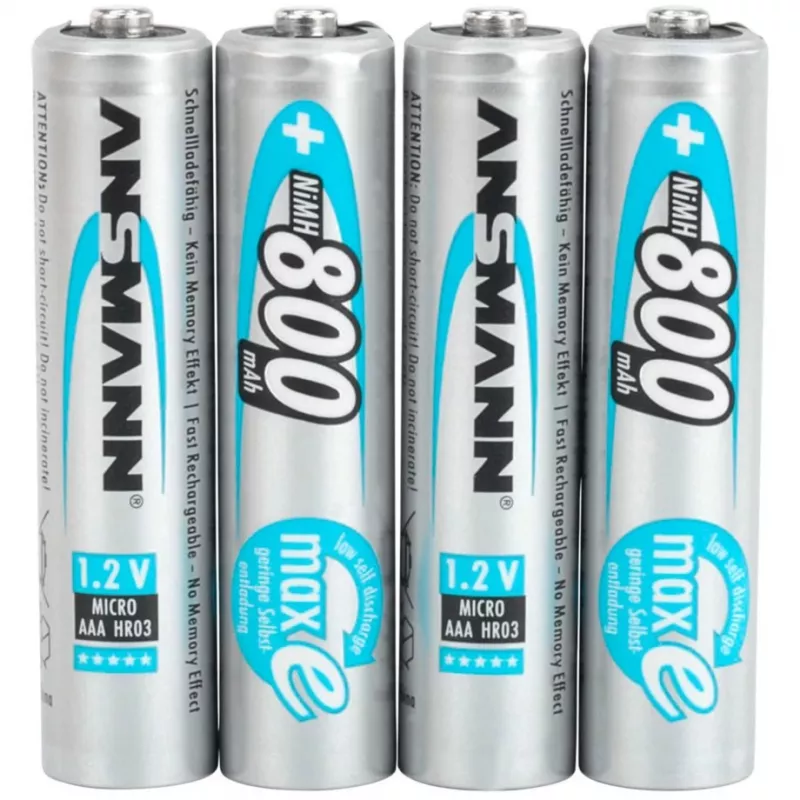1x4 Ansmann maxE NiMH įkraunamos baterijos Micro AAA 800 mAh 5035042