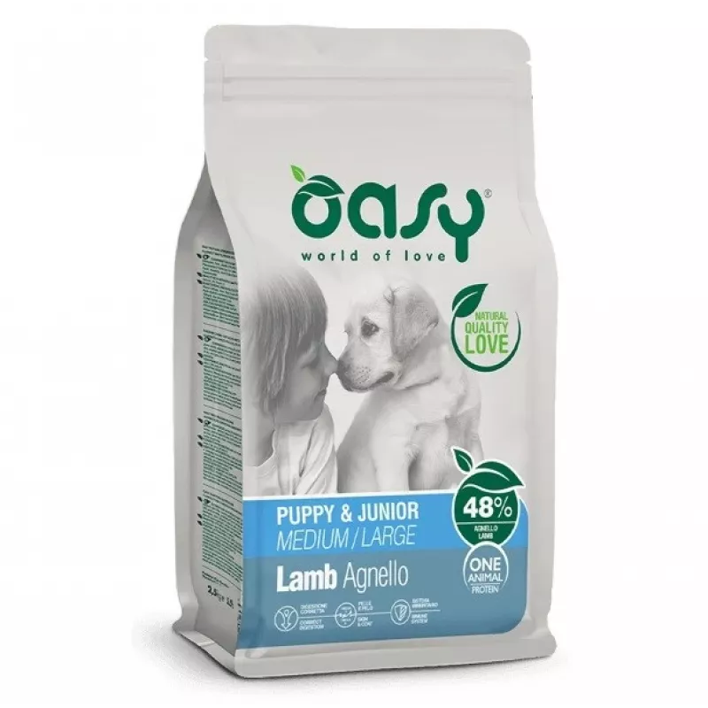 Oasy One Animal Protein Puppy M/L Lamb 12kg