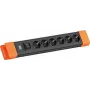 Kištukinis lizdas Bachmann CONNECTUS su 6 CEE7/3 lizdais, 1 jungikliu, 2,0 m kabeliu, CEE7/7 kištuku, juoda/oranžinė