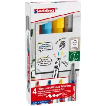 Flipchart žymeklis Edding 385 1,0–5,0 mm įvairių spalvų, 4 vnt. rinkinys