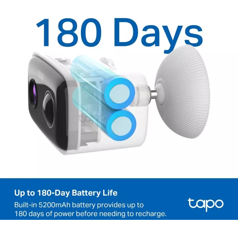 Belaidė lauko apsaugos kamera TP-LINK Tapo C400 — 1080p, naktinis matymas, dvipusis garsas, judesio aptikimas, IP65