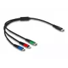 DELOCK USB įkrovimo laidas 3 viename USB Type-C Lightning Micro USB 30 cm