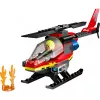 LEGO City gaisrinis sraigtasparnis 60411 konstruktorius, 85 dalys, besisukantys sparnai, 1 minifigūrėlė, amžius 5+ (220×90×60 mm)