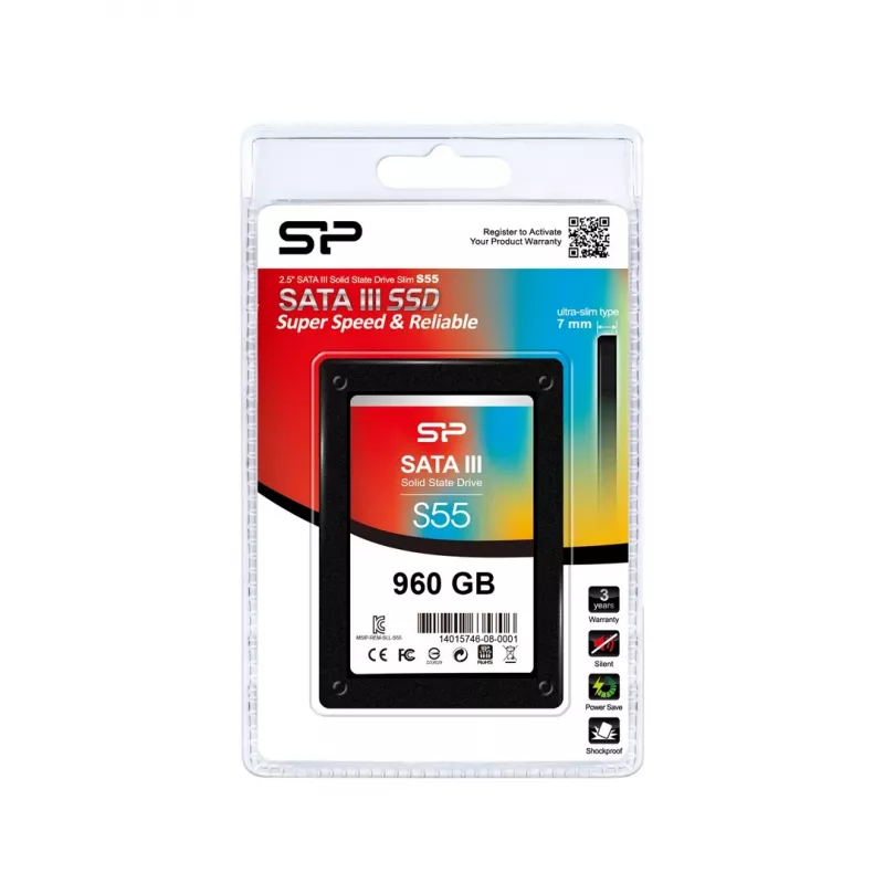 2.5 col. SATA III SSD Silicon Power 960 GB — 6 Gbit/s, TRIM, S.M.A.R.T., 7 mm