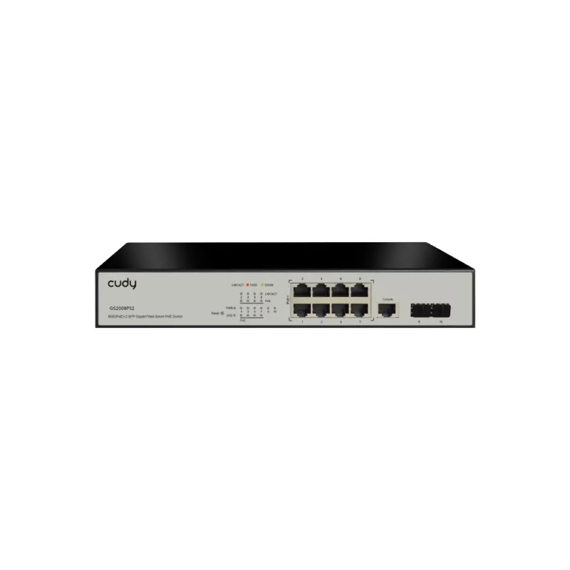 Valdomas komutatorius Cudy GS2008PS2 L2 Gigabit Ethernet 8 prievadų PoE