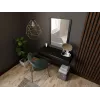 Tualetinis staliukas su veidrodžiu cama meble PAFOS 80×41,6×100 cm, MDF korpusas, 1 stalčius, matinė juoda