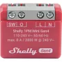 Išmanusis jungiklis „Shelly 1PM Mini Gen4“, belaidis 110–240 V kintamosios srovės, maks. 8 A / 2000 W, plastikinis korpusas 34×16×29 mm