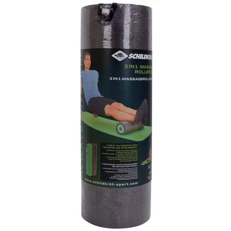 Schildkröt Fitness 3 in 1 Masažo volelių rinkinys, juodas, žalias putplastis 1 vnt.
