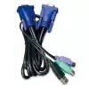 Planet KVM-KC1-3 - 3 m - USB - PS/2 - USB - PS/2 - VGA - Juoda - Mėlyna - D-sub prievadas (15 kontakti, lizdas)