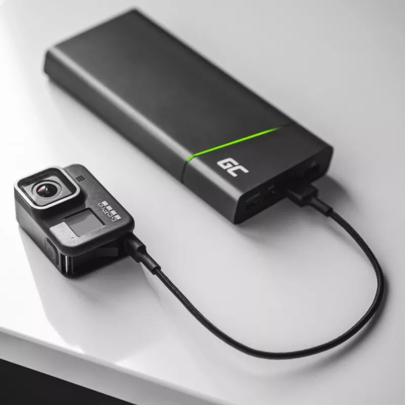 USB laidas Green Cell KABGC19 USB 2.0 2m USB A USB C juodas